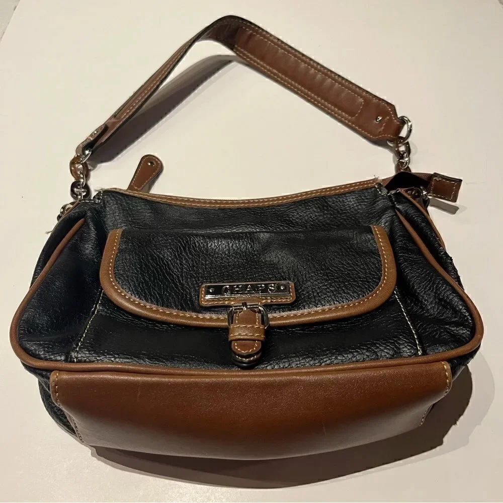 Chaps Small Purse Black and Brown Many Pockets